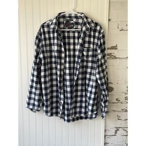 Old navy vintage flannel regular fit navy button down size large